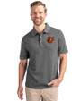 Baltimore Orioles Cooperstown Cutter & Buck Advantage Eco Tri-Blend Pique Mens Polo Elemental Grey Front