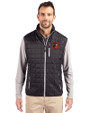 Baltimore Orioles Cooperstown Cutter & Buck Rainier PrimaLoft® Mens Eco Insulated Full Zip Puffer Vest Black Front
