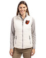 Baltimore Orioles Cooperstown Cutter & Buck Rainier PrimaLoft® Womens Eco Insulated Full Zip Puffer Vest Coconut Front
