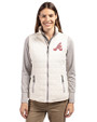 Atlanta Braves Cooperstown Cutter & Buck Rainier PrimaLoft® Womens Eco Insulated Full Zip Puffer Vest Coconut Front