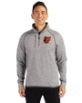 Baltimore Orioles Cooperstown Cutter & Buck Mainsail Sweater-Knit Mens Half Zip Pullover Jacket Polished Heather Front