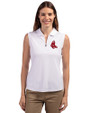 Boston Red Sox Cooperstown Cutter & Buck Forge Stretch Womens Sleeveless Polo White Front