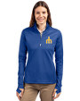 Seattle Mariners Cooperstown Cutter & Buck Traverse Stretch Eco Quarter Zip Womens Pullover Tour Blue Front