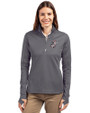 Cincinnati Reds Cooperstown Cutter & Buck Traverse Stretch Eco Quarter Zip Womens Pullover Elemental Grey Front