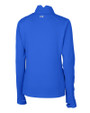 Chicago Cubs Cooperstown Cutter & Buck Traverse Stretch Eco Quarter Zip Womens Pullover Chelan Blue Mannequin Back