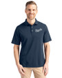 Kansas City Royals Cooperstown Cutter & Buck Virtue Eco Pique Recycled Mens Big and Tall Polo Navy Blue Front