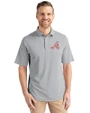 Atlanta Braves Cooperstown Cutter & Buck Virtue Eco Pique Recycled Mens Big and Tall Polo Polished Medium Gray Front