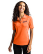 Detroit Tigers Cooperstown Cutter & Buck Virtue Eco Pique Recycled Womens Polo Orange Burst Front