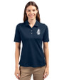 Chicago Cubs Cooperstown Cutter & Buck Virtue Eco Pique Recycled Womens Polo Navy Blue Front