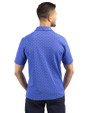 Chicago Cubs Cooperstown Cutter & Buck Virtue Eco Pique Tile Print Recycled Mens Polo Chelan Blue Back