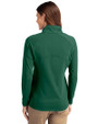 Athletics Cooperstown Cutter & Buck Adapt Eco Knit Stretch Recycled Womens Half Zip Pullover Hunter Green Back