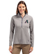 Arizona Diamondbacks Cooperstown Cutter & Buck Adapt Eco Knit Stretch Recycled Womens Half Zip Pullover Polished Medium Gray Front