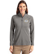 Milwaukee Brewers Cooperstown Cutter & Buck Adapt Eco Knit Stretch Recycled Womens Half Zip Pullover Elemental Grey Front