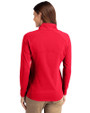 Montreal Expos Cooperstown Cutter & Buck Adapt Eco Knit Stretch Recycled Womens Half Zip Pullover Red Back