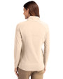 Montreal Expos Cooperstown Cutter & Buck Adapt Eco Knit Stretch Recycled Womens Half Zip Pullover Wheat Back