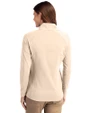 Chicago Cubs Cooperstown Cutter & Buck Adapt Eco Knit Stretch Recycled Womens Half Zip Pullover Wheat Back