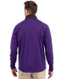 Colorado Rockies Cooperstown Cutter & Buck Adapt Eco Knit Hybrid Recycled Mens Quarter Zip College Purple/Black Back