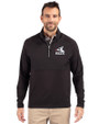 Chicago White Sox Cooperstown Cutter & Buck Adapt Eco Knit Hybrid Recycled Mens Quarter Zip Black Front