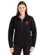 Baltimore Orioles Cooperstown Cutter & Buck Cascade Eco Fleece Womens Full Zip Jacket Black Front