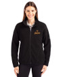 Houston Astros Cooperstown Cutter & Buck Cascade Eco Fleece Womens Full Zip Jacket Black Front