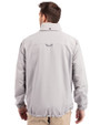Athletics Cooperstown Cutter & Buck Charter Eco Knit Recycled Big & Tall Full-Zip Jacket Polished Medium Gray Back
