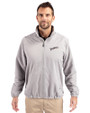 San Diego Padres Cooperstown Cutter & Buck Charter Eco Knit Recycled Big & Tall Full-Zip Jacket Polished Medium Gray Front