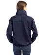 Atlanta Braves Cooperstown Cutter & Buck Charter Eco Recycled Womens Full-Zip Jacket Navy Blue Back