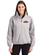 San Francisco Giants Cooperstown Cutter & Buck Charter Recycled Packable Womens Full Zip Jacket Polished Medium Gray Front