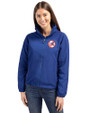 New York Yankees Cooperstown Cutter & Buck Charter Eco Recycled Womens Full-Zip Jacket Tour Blue Front
