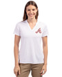 Atlanta Braves Cooperstown Cutter & Buck Forge Eco Heathered Stretch Womens Blade Top White Front