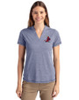 St. Louis Cardinals Cooperstown Cutter & Buck Forge Eco Heathered Stretch Womens Blade Top Indigo Heather Front