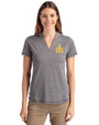 Seattle Mariners Cooperstown Cutter & Buck Forge Eco Heathered Stretch Womens Blade Top Charcoal Heather Front