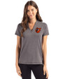 Baltimore Orioles Cooperstown Cutter & Buck Forge Eco Heathered Stretch Womens Blade Top Dark Black Heather Front