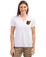 Baltimore Orioles Cooperstown Cutter & Buck Forge Eco Heathered Stretch Womens Blade Top White Front