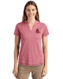 Boston Red Sox Cooperstown Cutter & Buck Forge Eco Heathered Stretch Womens Blade Top Cardinal Red Heather Front