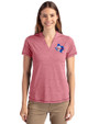Texas Rangers Cooperstown Cutter & Buck Forge Eco Heathered Stretch Womens Blade Top Cardinal Red Heather Front