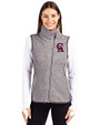 Los Angeles Angels Cooperstown Cutter & Buck Mainsail Sweater Knit Womens Asymmetrical Vest Polished Heather Front