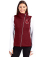 Boston Red Sox Cooperstown Cutter & Buck Mainsail Sweater-Knit Womens Full Zip Asymmetrical Vest Cardinal Red Heather Front