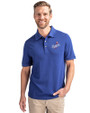 Los Angeles Dodgers Cooperstown Cutter & Buck Advantage Eco Tri-Blend Pique Mens Big and Tall Polo Tour Blue Front