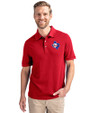 Texas Rangers Cooperstown Cutter & Buck Advantage Eco Tri-Blend Pique Mens Big and Tall Polo Cardinal Red Front