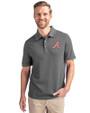 Atlanta Braves Cooperstown Cutter & Buck Advantage Eco Tri-Blend Pique Mens Big and Tall Polo Elemental Grey Front