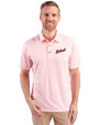 Detroit Tigers Cooperstown Cutter & Buck Pike Double Dot Print Stretch Mens Polo College Orange Front