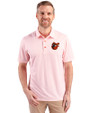Baltimore Orioles Cooperstown Cutter & Buck Pike Double Dot Print Stretch Mens Polo College Orange Front
