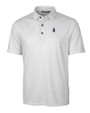 Chicago Cubs Cooperstown Cutter & Buck Pike Double Dot Print Stretch Mens Polo Charcoal Mannequin