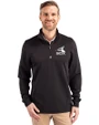 Chicago White Sox Cooperstown Cutter & Buck Traverse Stretch Eco Quarter Zip Mens Pullover Black Front