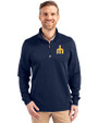 Seattle Mariners Cooperstown Cutter & Buck Traverse Stretch Eco Quarter Zip Mens Pullover Liberty Navy Front