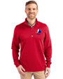 Montreal Expos Cooperstown Cutter & Buck Traverse Stretch Eco Quarter Zip Mens Pullover Red Front