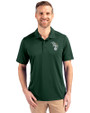 Athletics Cooperstown Cutter & Buck Prospect Eco Textured Stretch Recycled Mens Big & Tall Polo Hunter Green Front