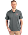 Minnesota Twins Cooperstown Cutter & Buck Prospect Eco Textured Stretch Recycled Mens Big & Tall Polo Elemental Grey Front