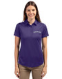 Colorado Rockies Cooperstown Cutter & Buck Prospect Eco Textured Stretch Recycled Womens Short Sleeve Polo College Purple Front